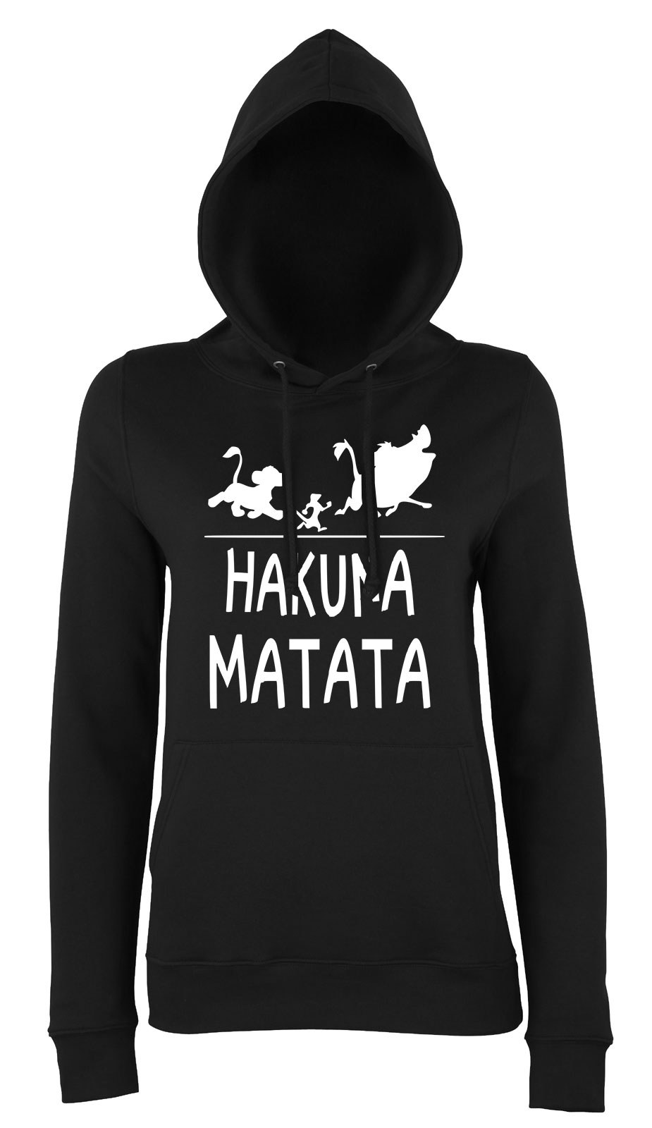 hakuna matata oroszlánkirály Fekete Női Kapucnis Pulóver
