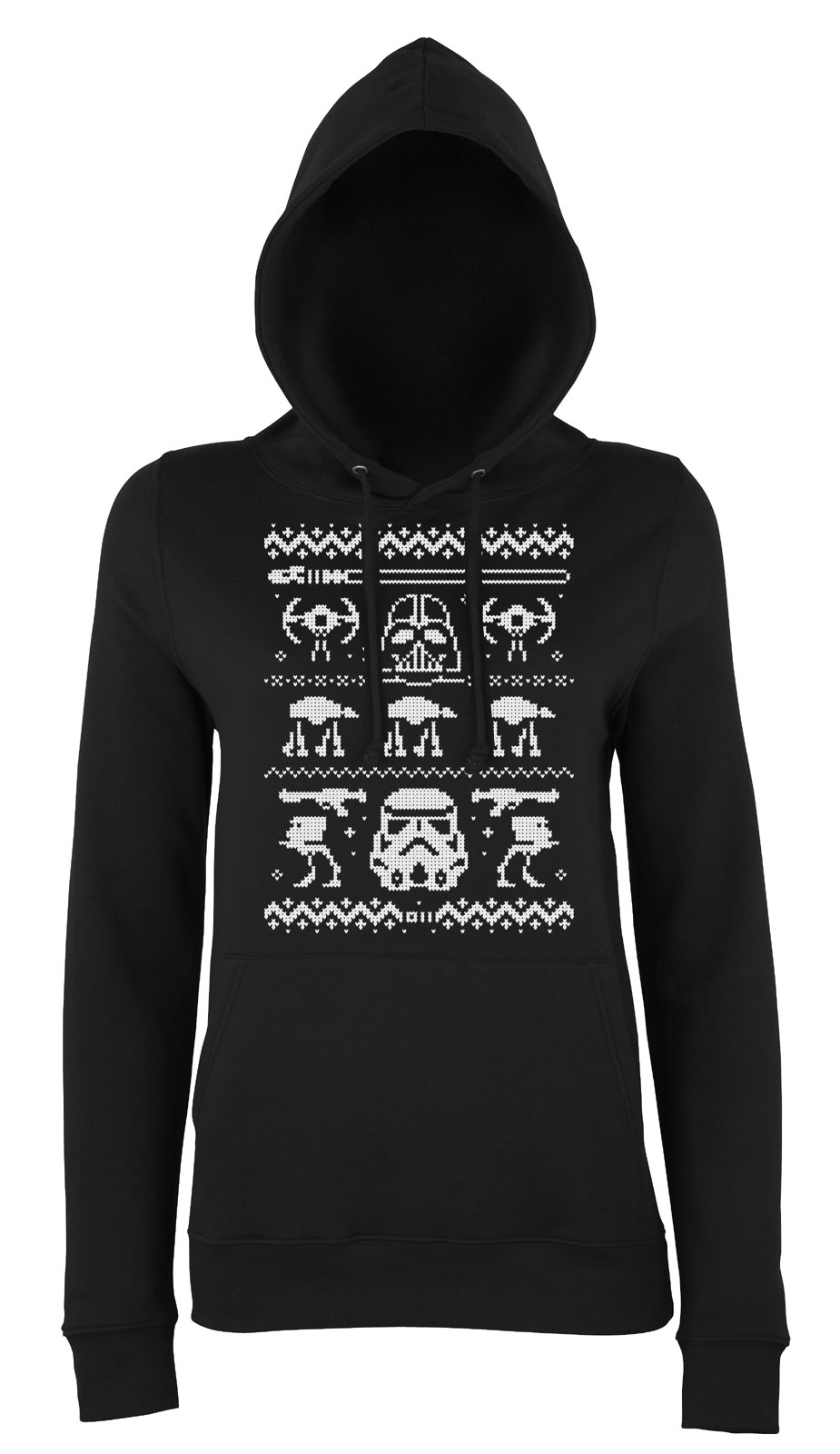 star wars darth vader karácsony pulcsi Fekete Női Kapucnis Pulóver