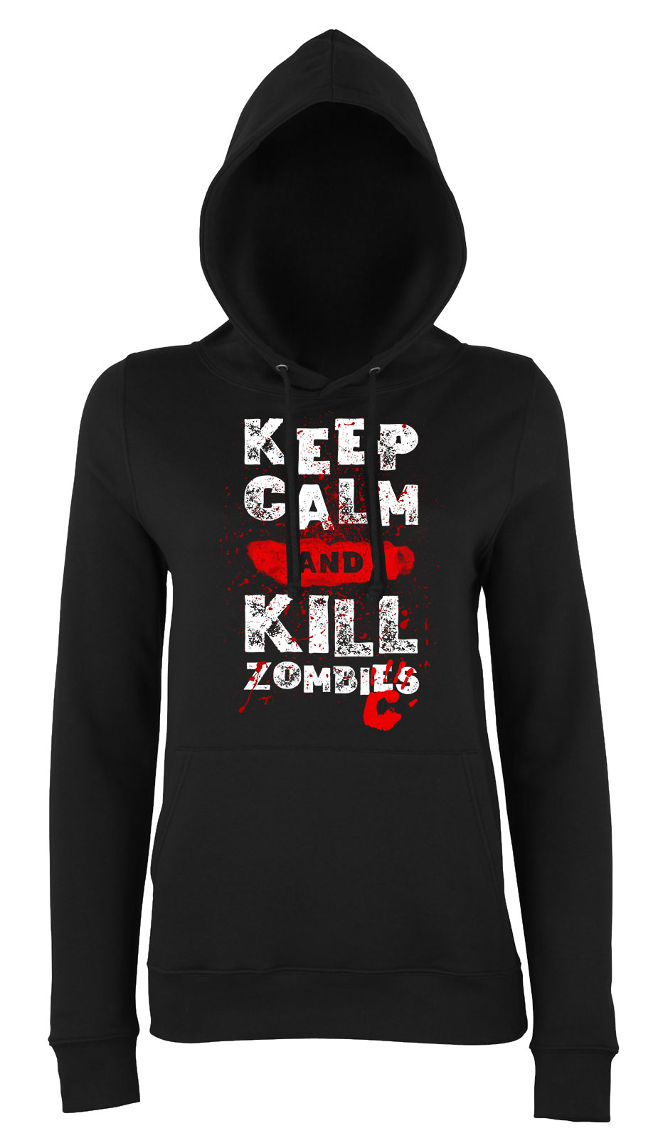 zombi zombis zombie humor kill Fekete Női Kapucnis Pulóver