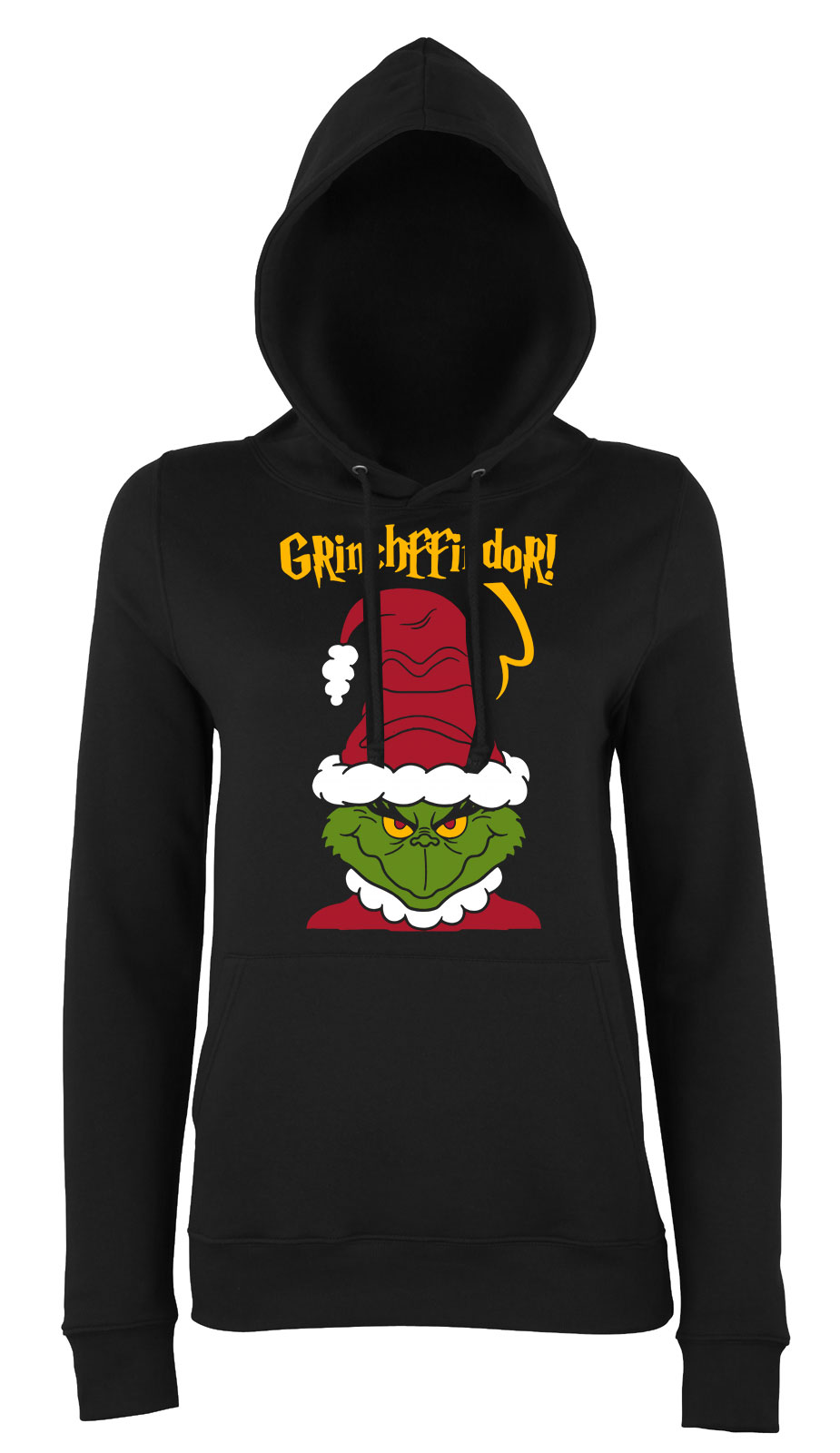 grincs karácsony humor Fekete Női Kapucnis Pulóver