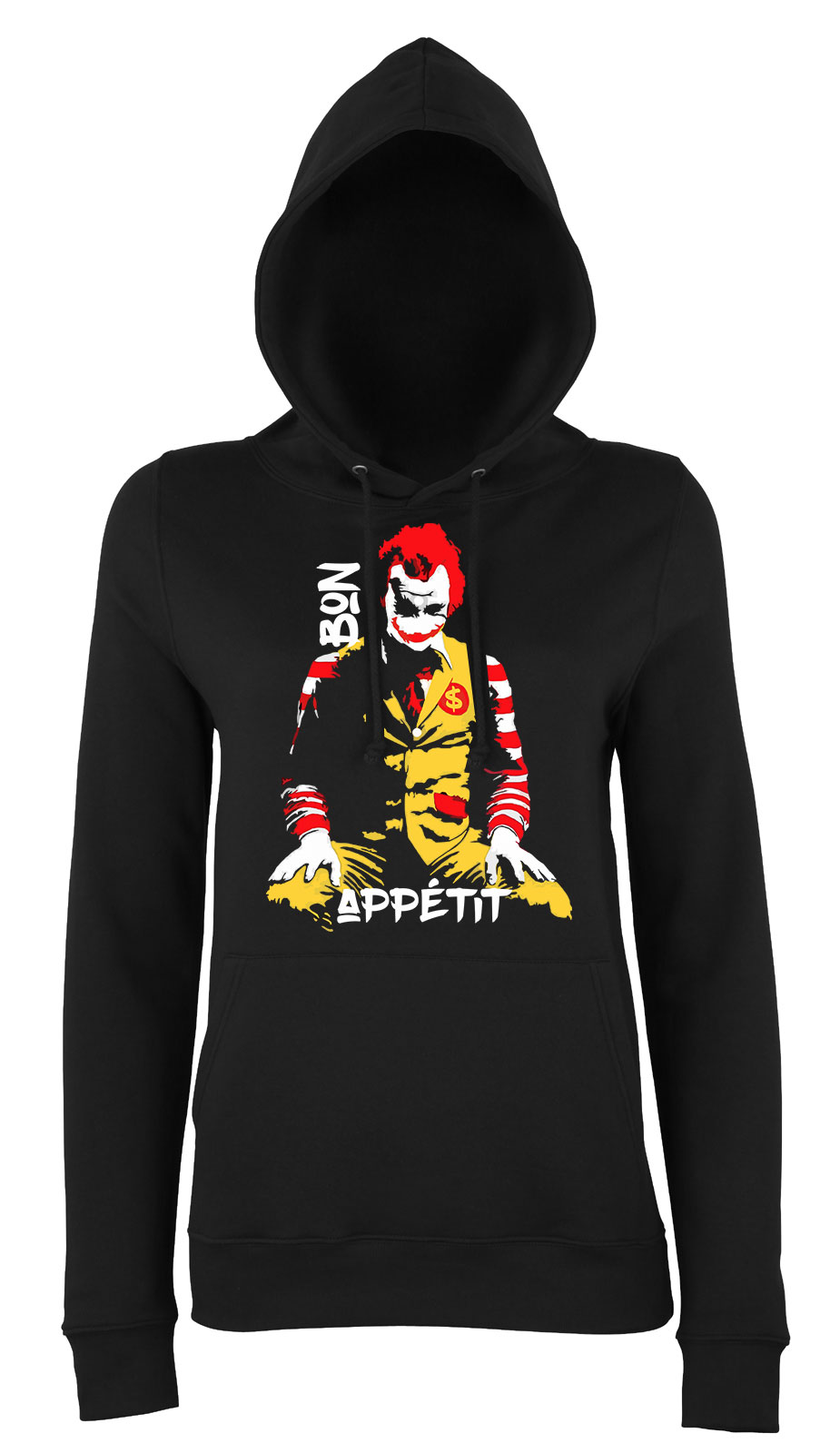 ronald mcdonald joker Fekete Női Kapucnis Pulóver