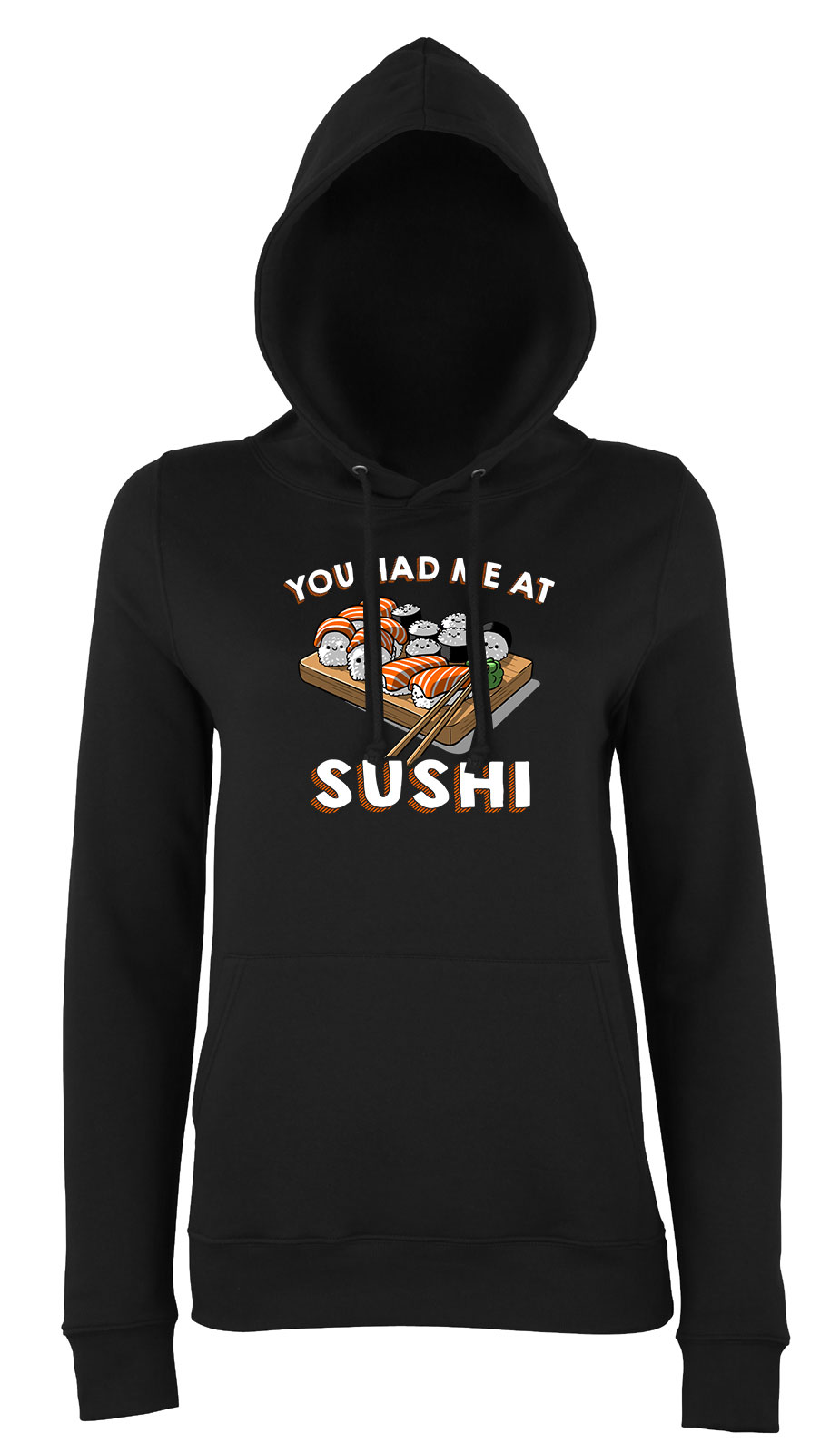sushi szusi japán Fekete Női Kapucnis Pulóver