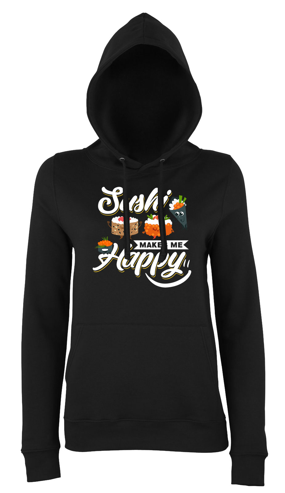 Szusi sushi Fekete Női Kapucnis Pulóver