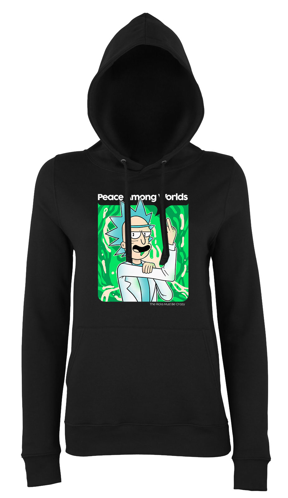 rick és morty Fekete Női Kapucnis Pulóver