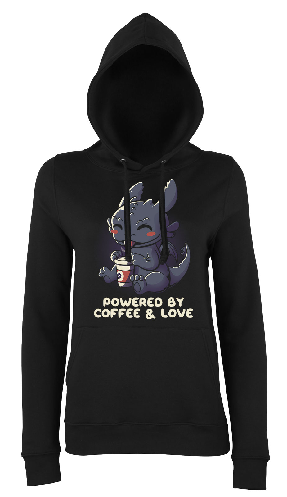 kávé coffee Fekete Női Kapucnis Pulóver