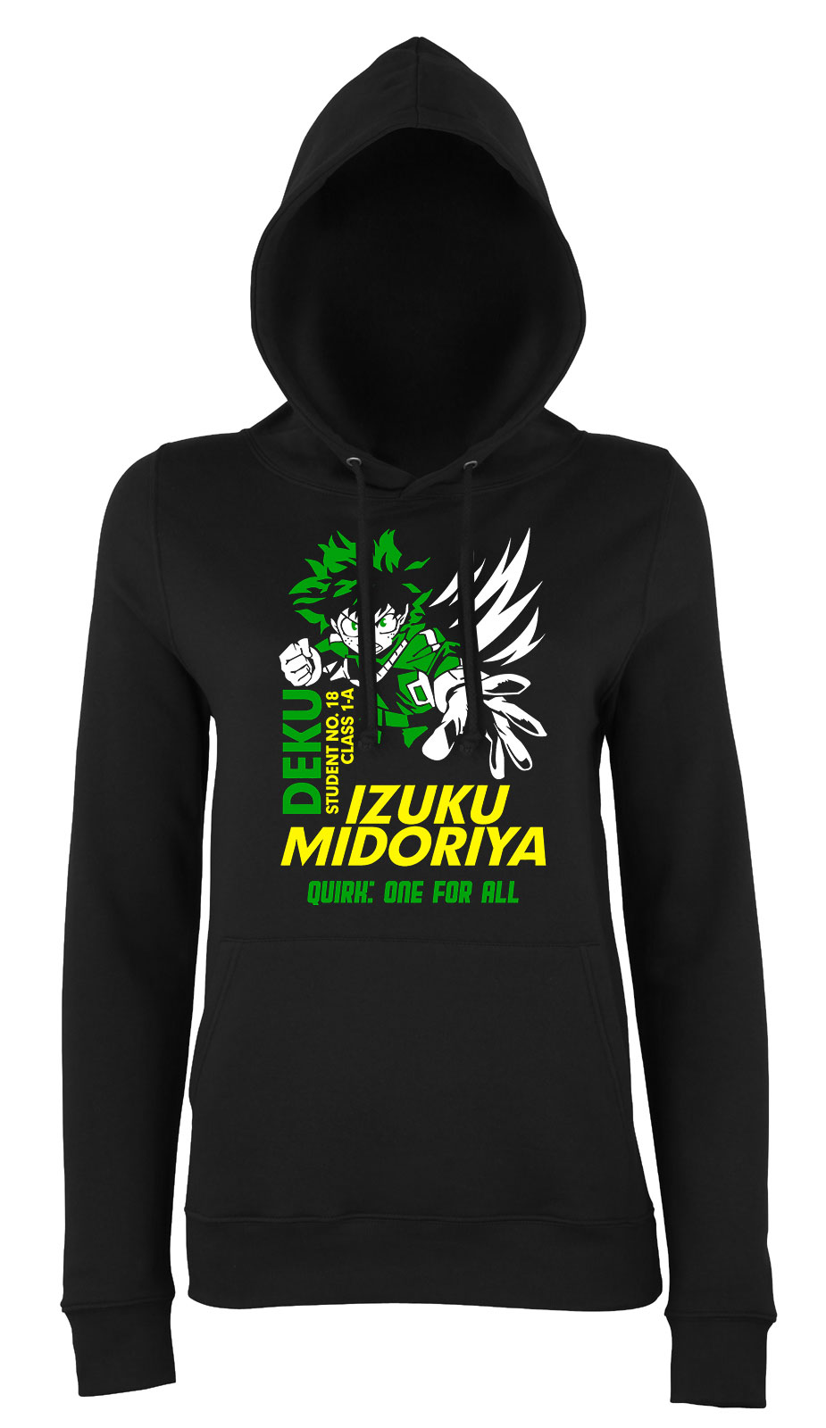 midoriya my hero academia hősakadémia Fekete Női Kapucnis Pulóver