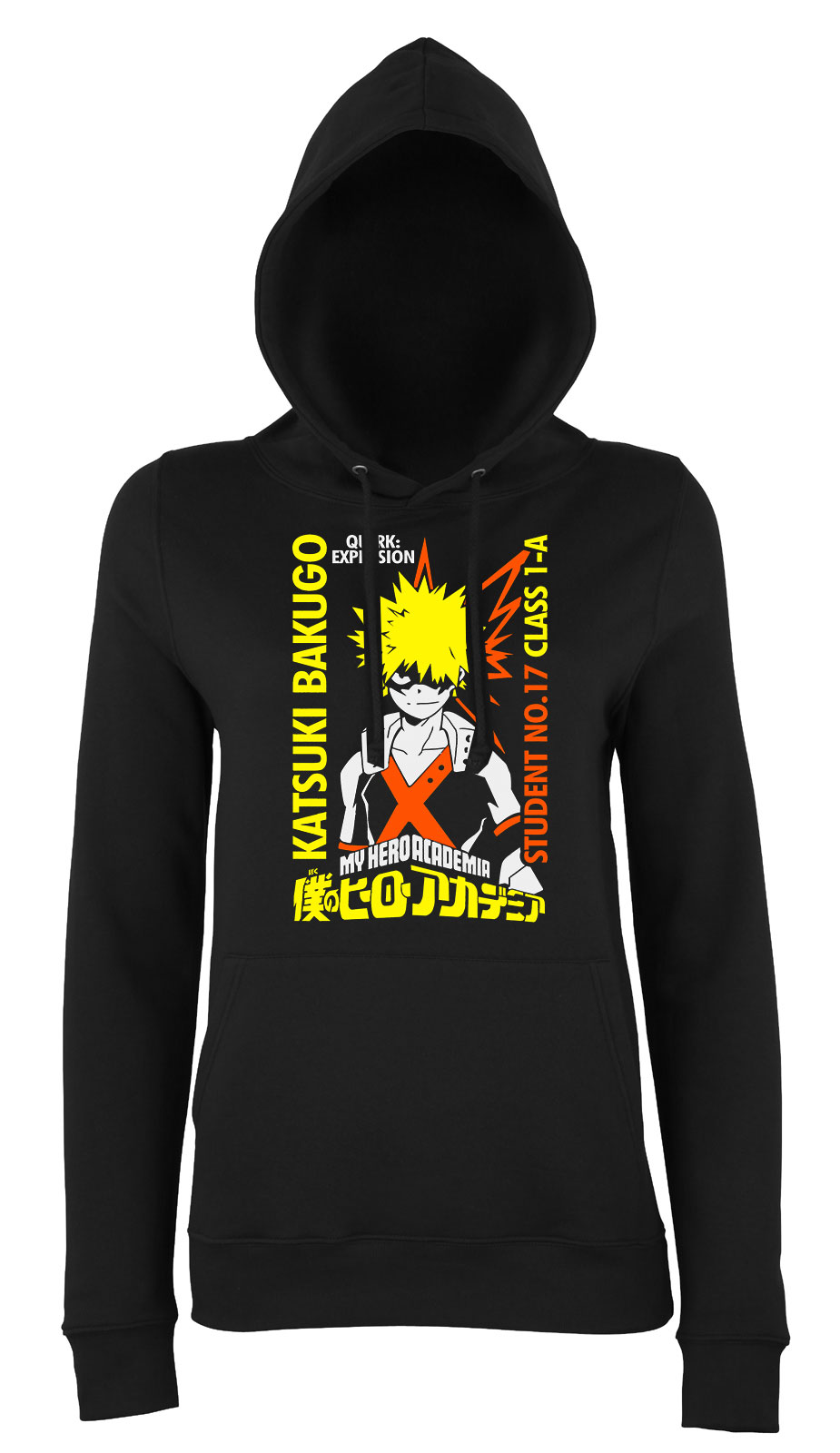 bakugo kacchan my hero academia hősakadémia Fekete Női Kapucnis Pulóver