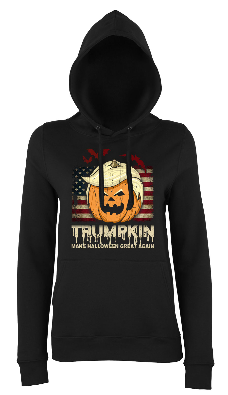 halloween tök donald trump Fekete Női Kapucnis Pulóver