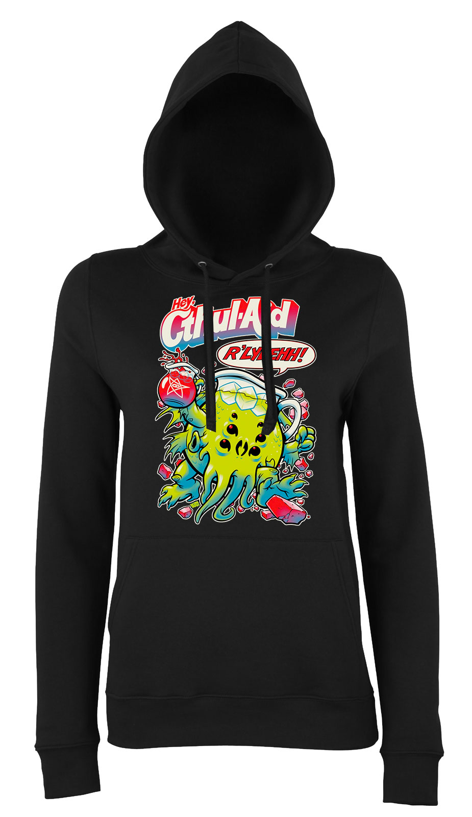 cthulhu chutulu hp lovecraft kool aid Fekete Női Kapucnis Pulóver