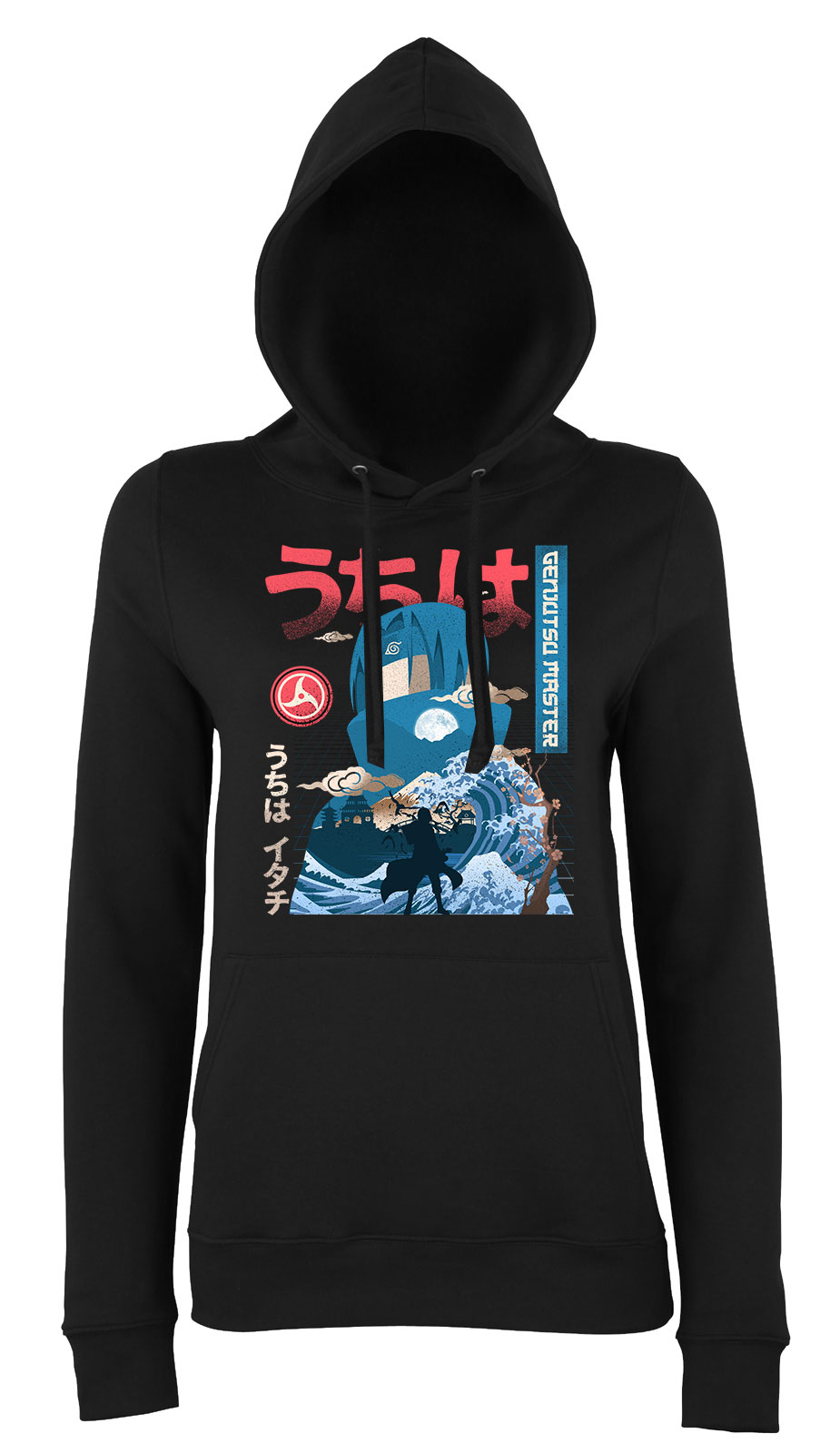 naruto Fekete Női Kapucnis Pulóver