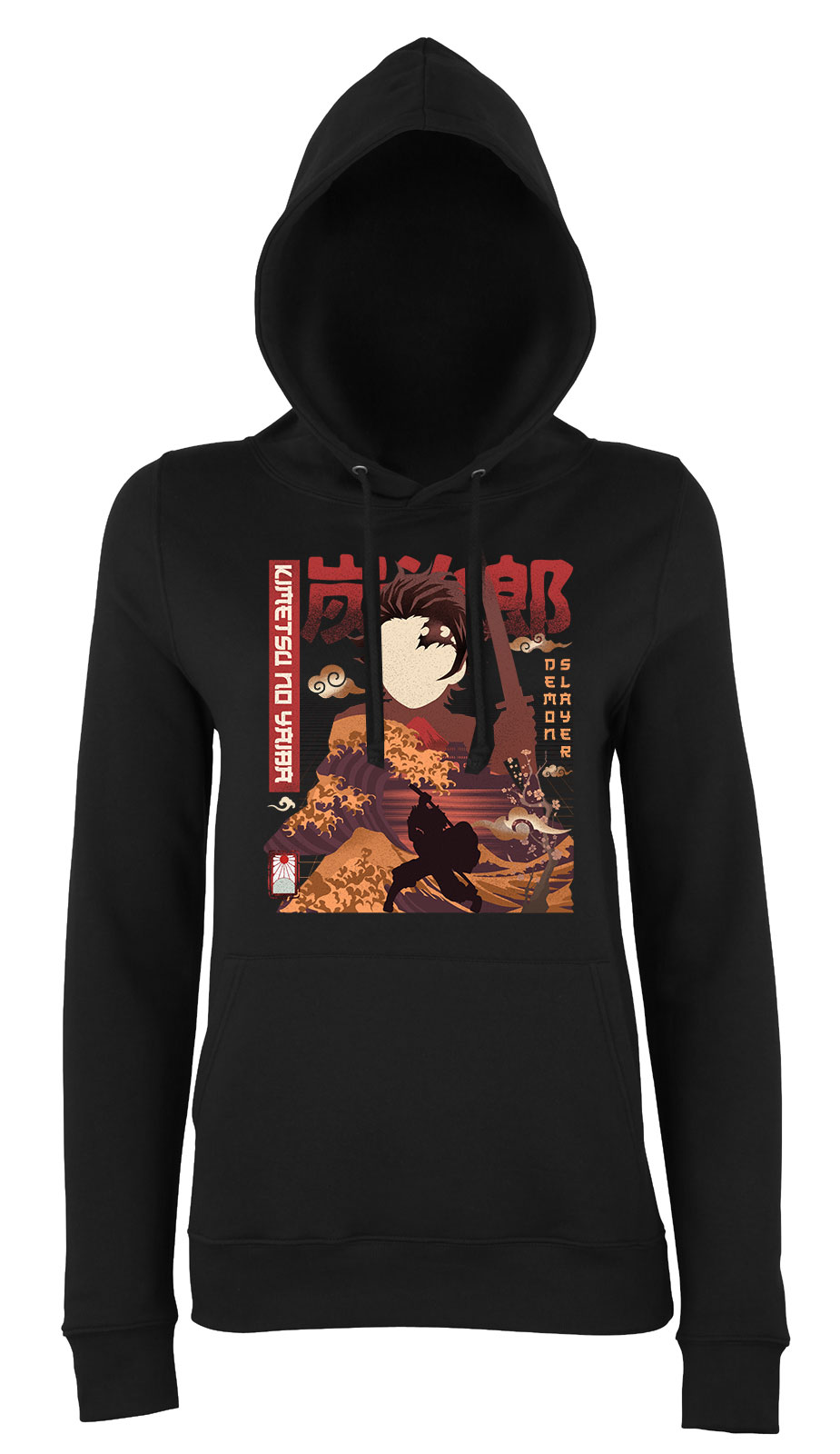 tanjiro demon slayer Fekete Női Kapucnis Pulóver