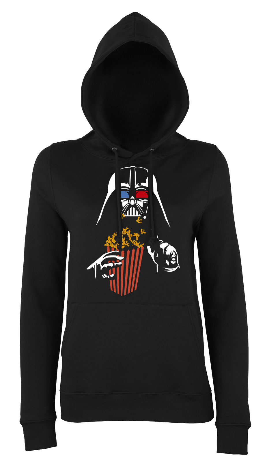 darth vader popcorn mozi Fekete Női Kapucnis Pulóver