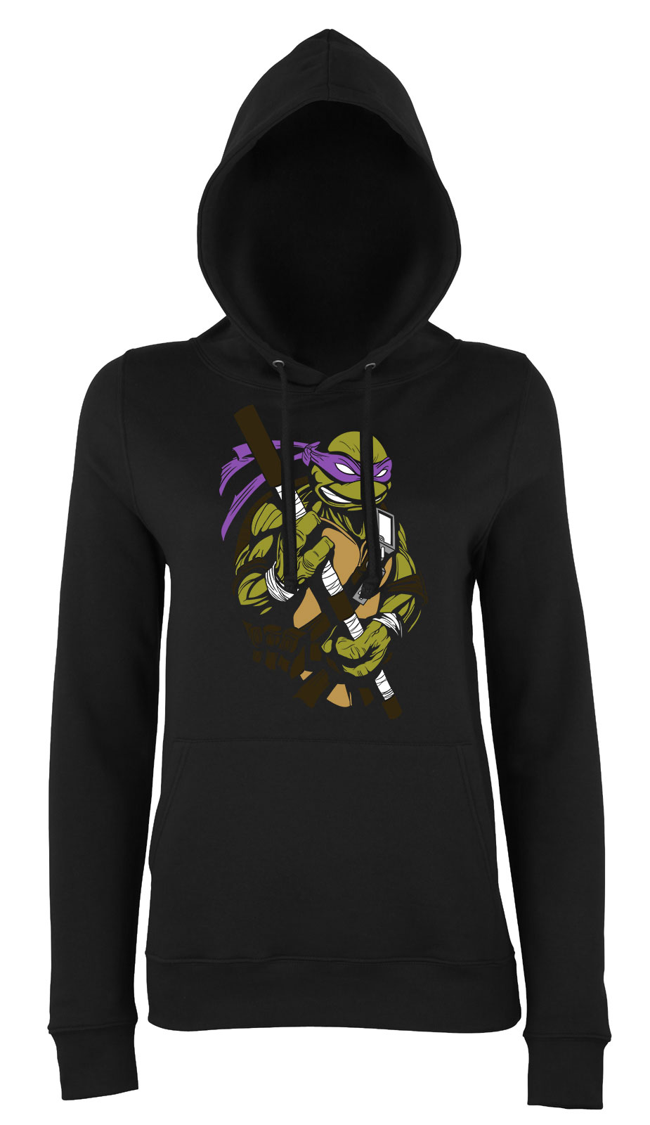 donatello tini ninja teknőcök tmnt Fekete Női Kapucnis Pulóver