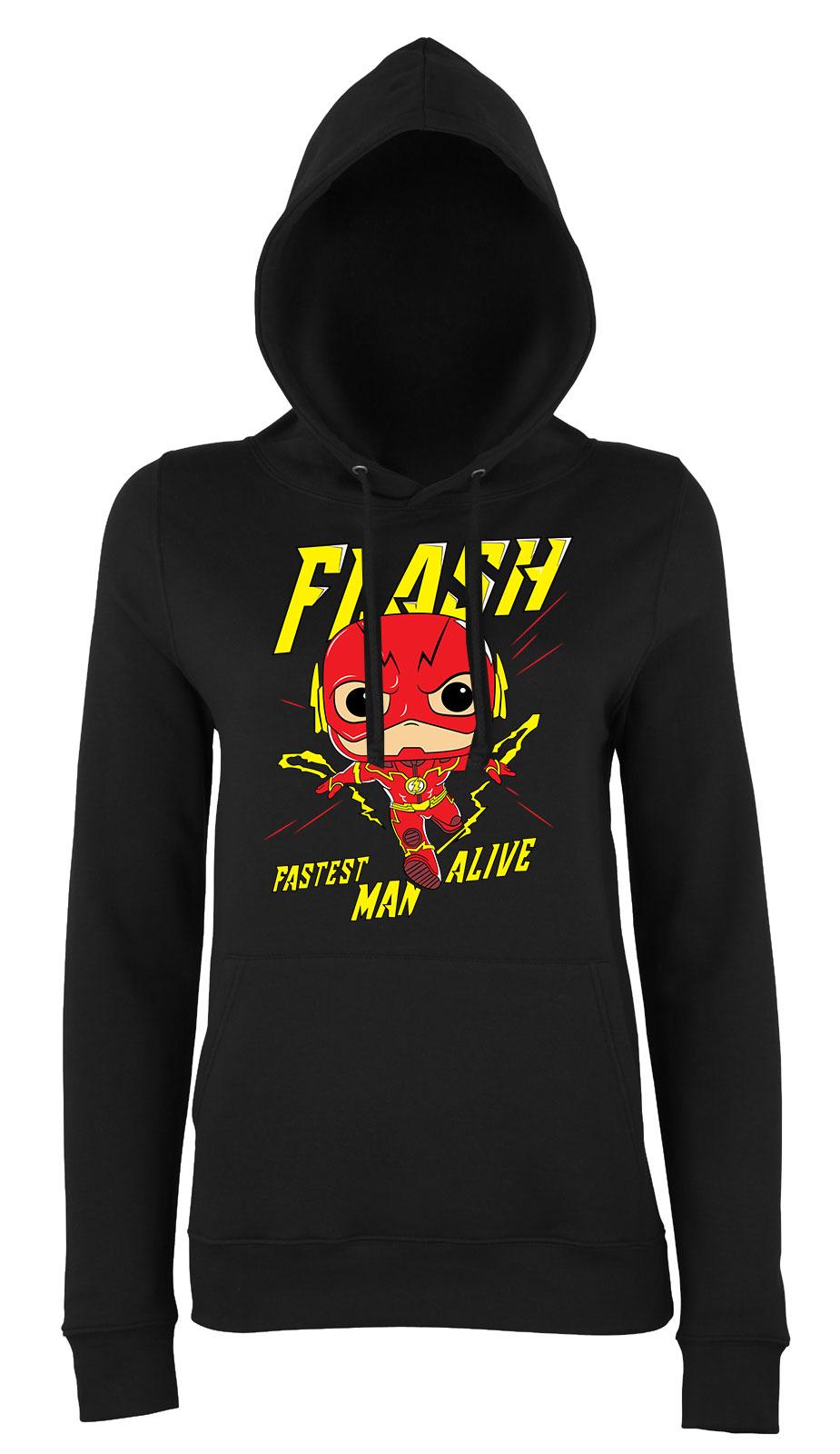 chibi flash Fekete Női Kapucnis Pulóver