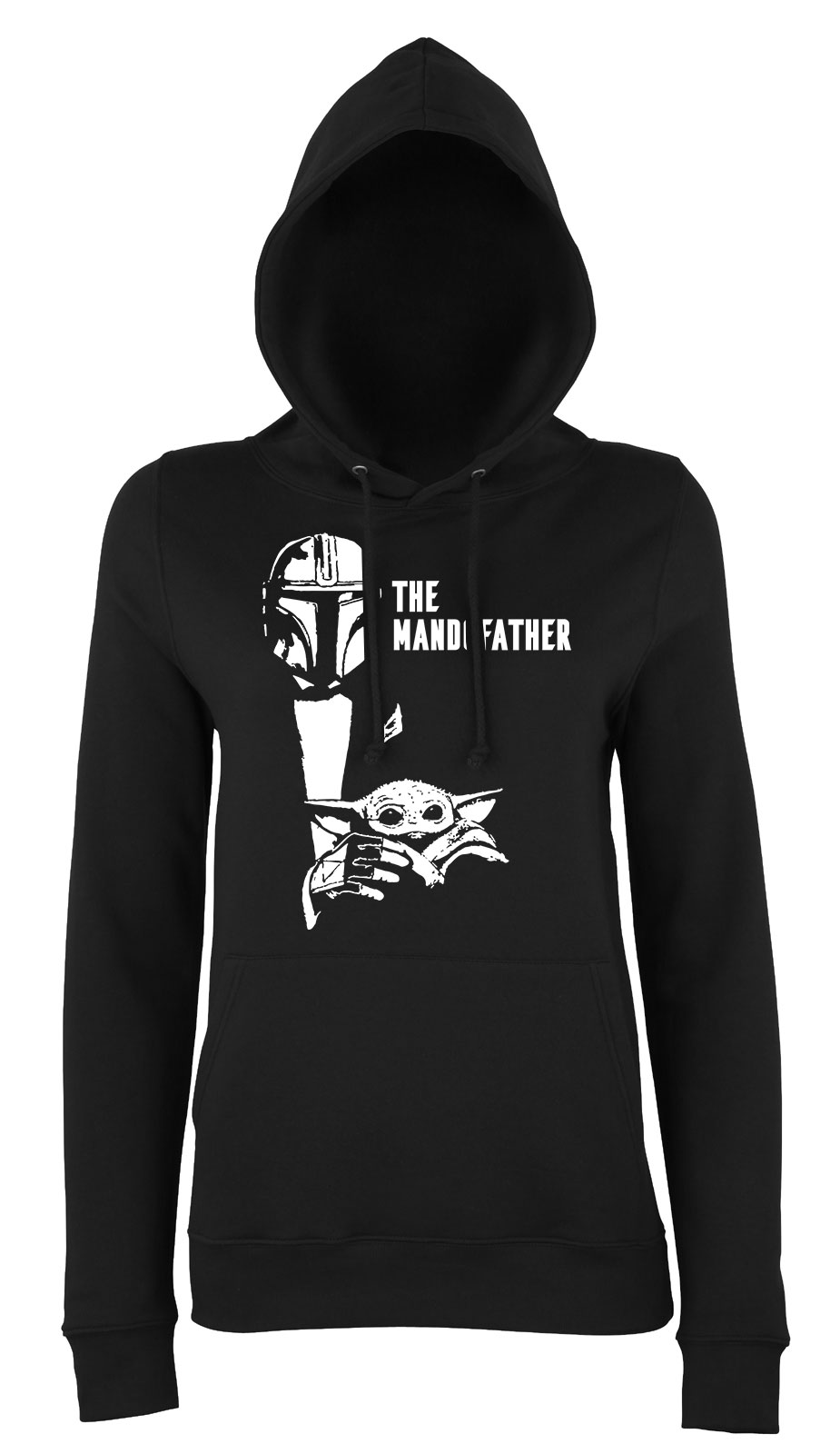 a mandalorian baba yoda Fekete Női Kapucnis Pulóver