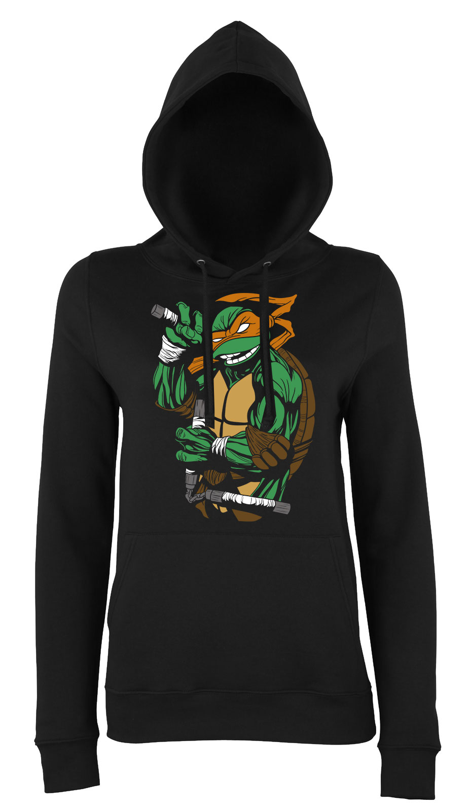 Michelangelo tini ninja teknőcök tmnt Fekete Női Kapucnis Pulóver