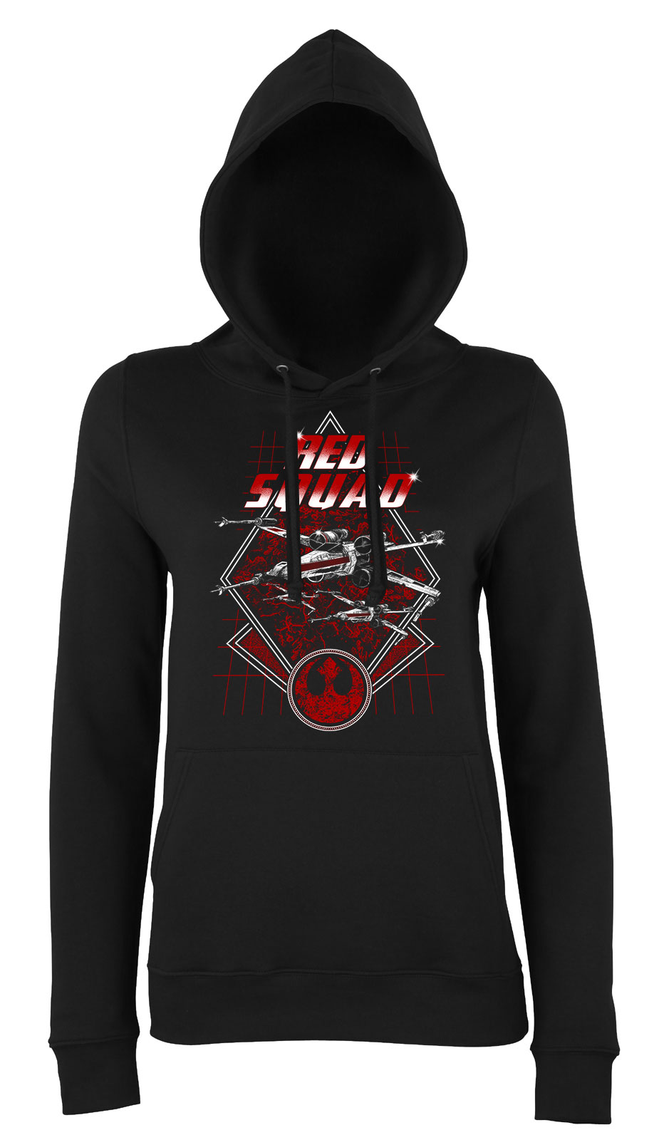 star wars red squad x-szárnyú Fekete Női Kapucnis Pulóver