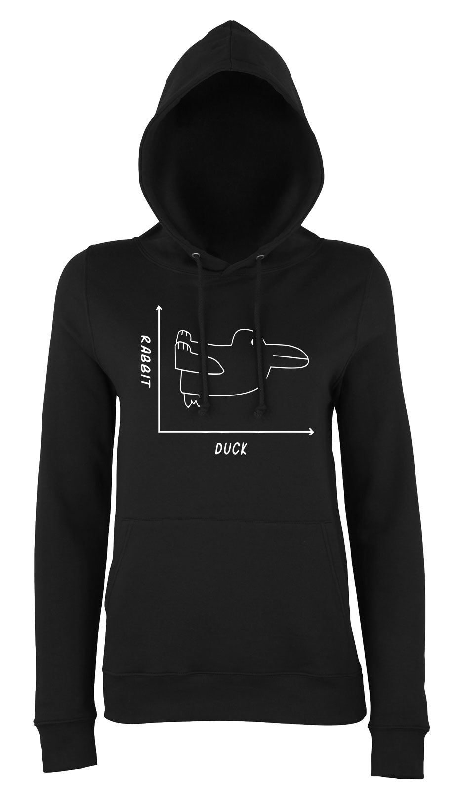 Vicces Nyúl Vagy Kacsa Fekete Női Kapucnis Pulóver