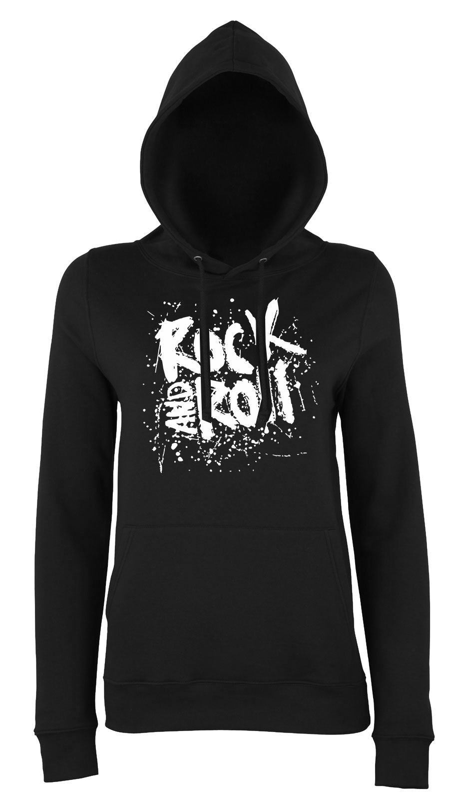 rock n roll Fekete Női Kapucnis Pulóver