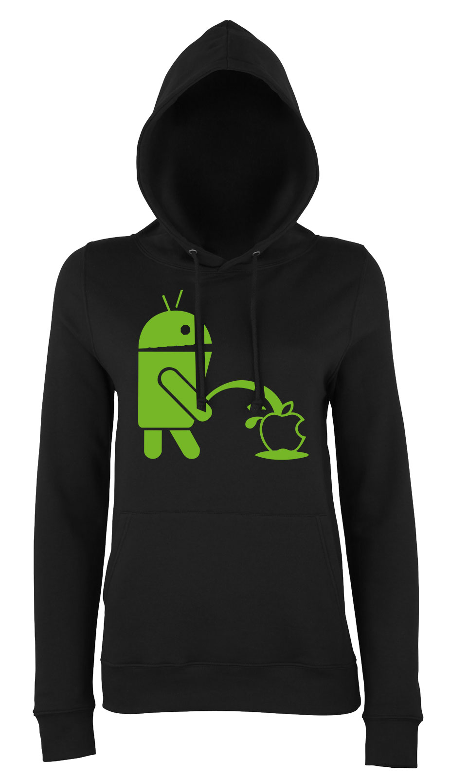 android humor Fekete Női Kapucnis Pulóver