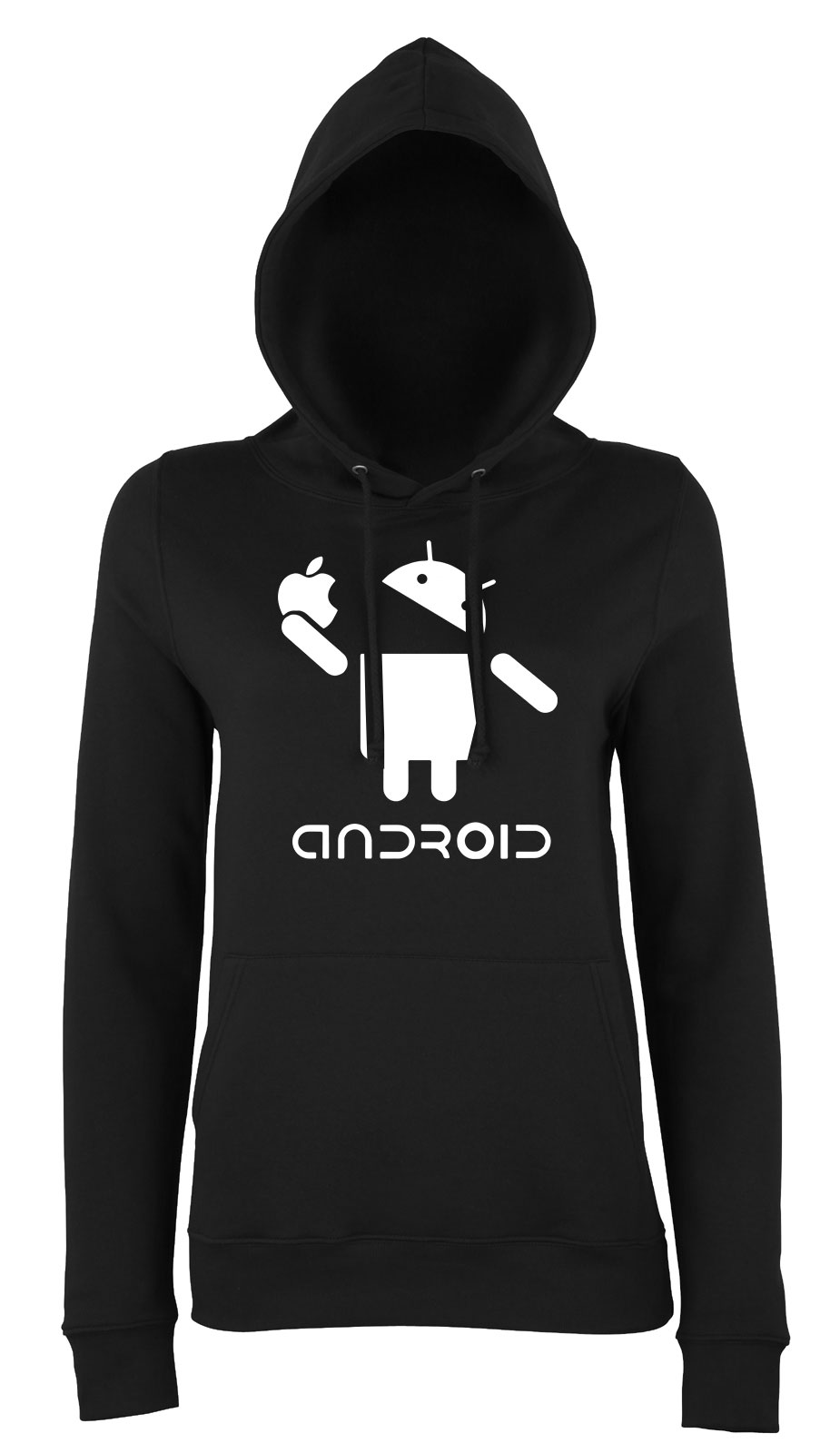 android humor Fekete Női Kapucnis Pulóver