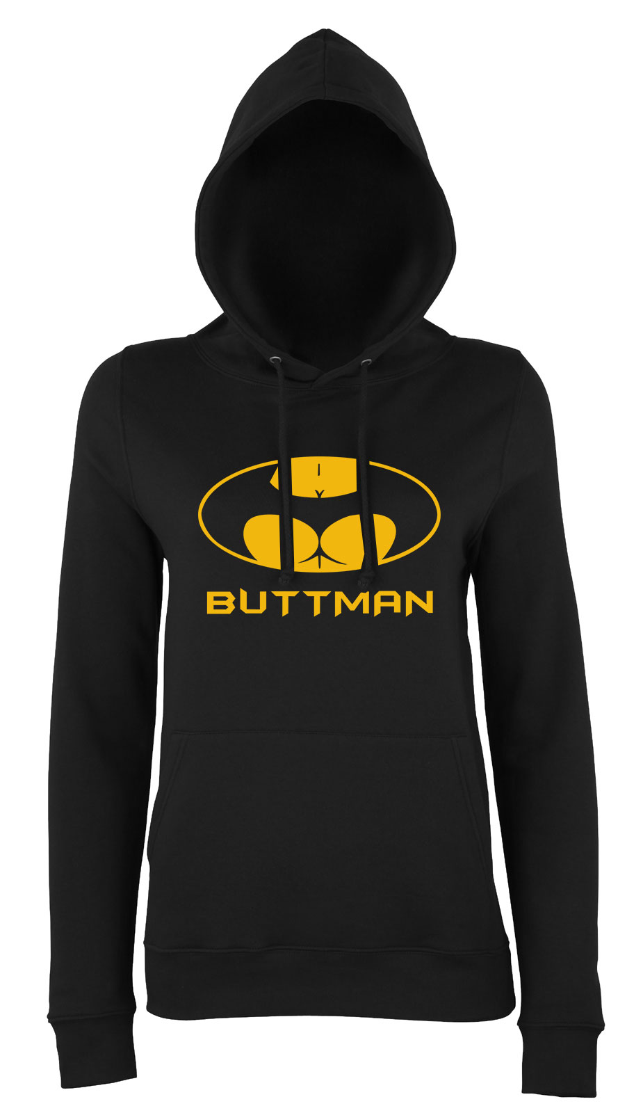 buttman batman fenék humor Fekete Női Kapucnis Pulóver