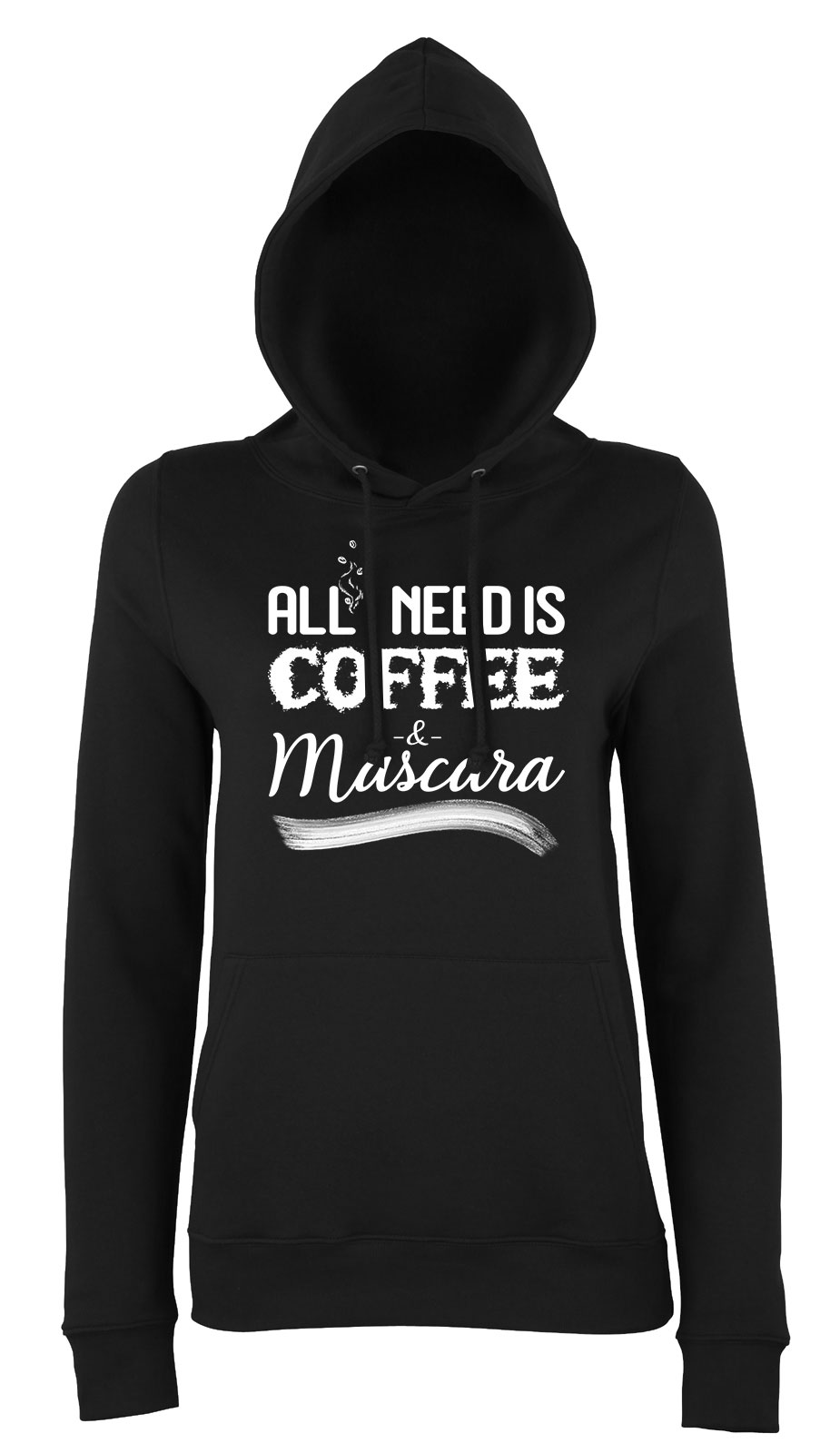 kávé mascara coffee Fekete Női Kapucnis Pulóver