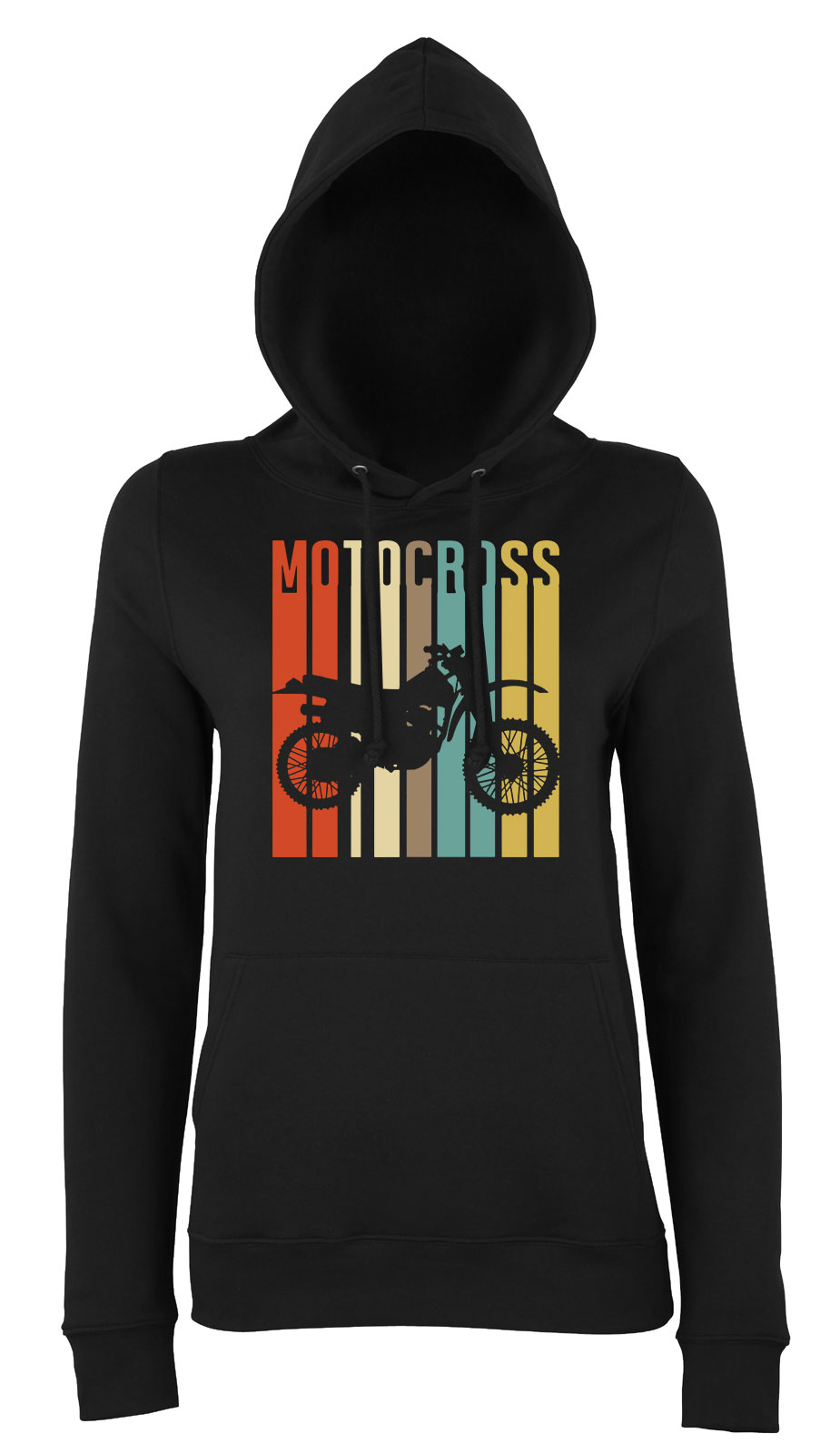motocross motor motoros Fekete Női Kapucnis Pulóver