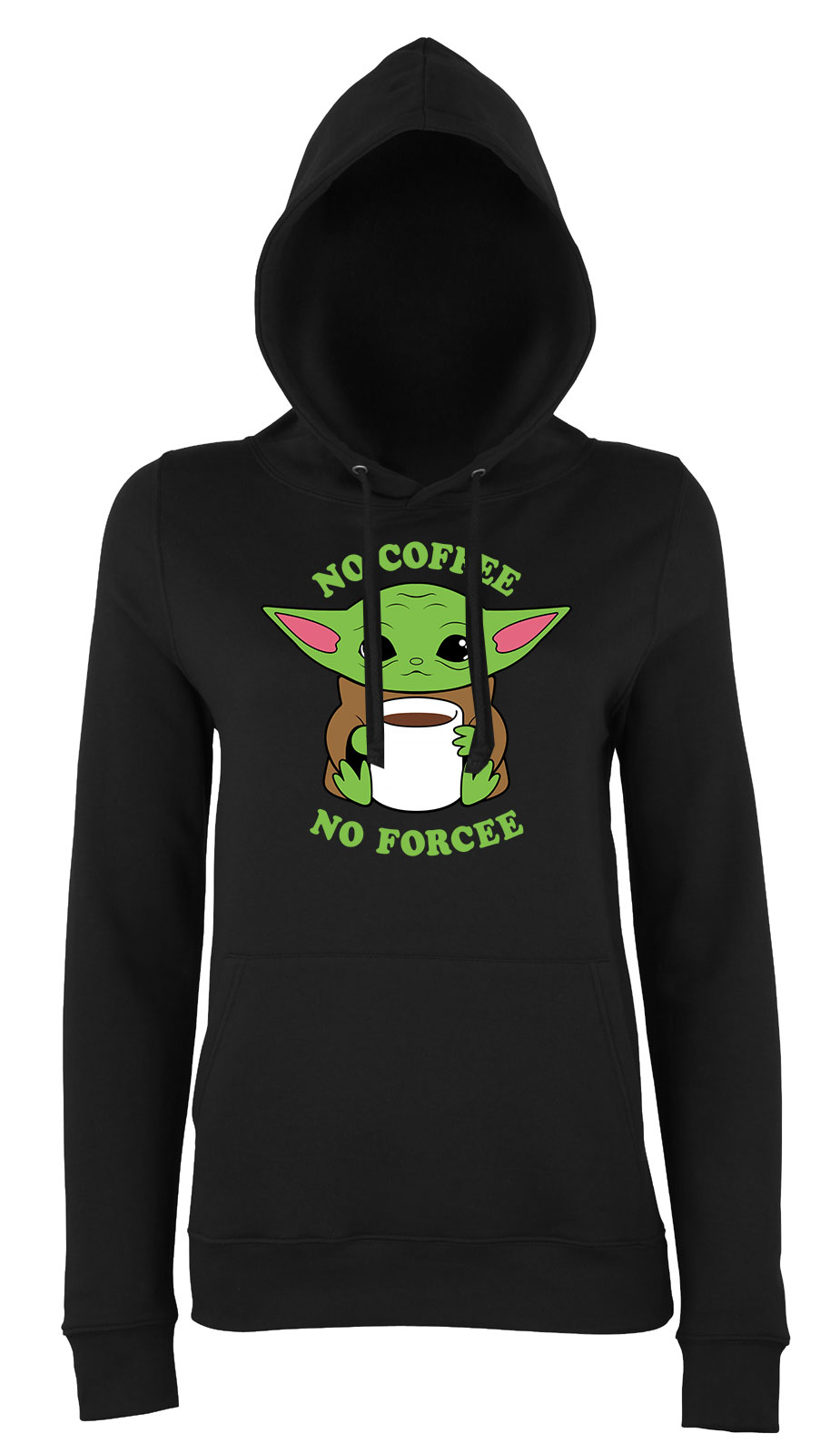 baba yoda baby yoda mandalorian Fekete Női Kapucnis Pulóver