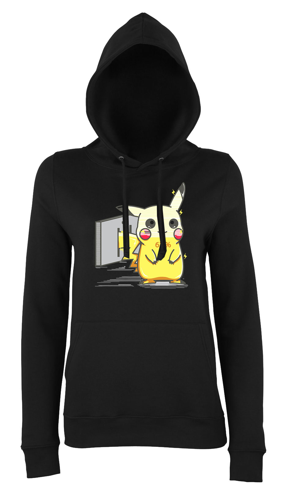 pikachu pokmon töltés Fekete Női Kapucnis Pulóver