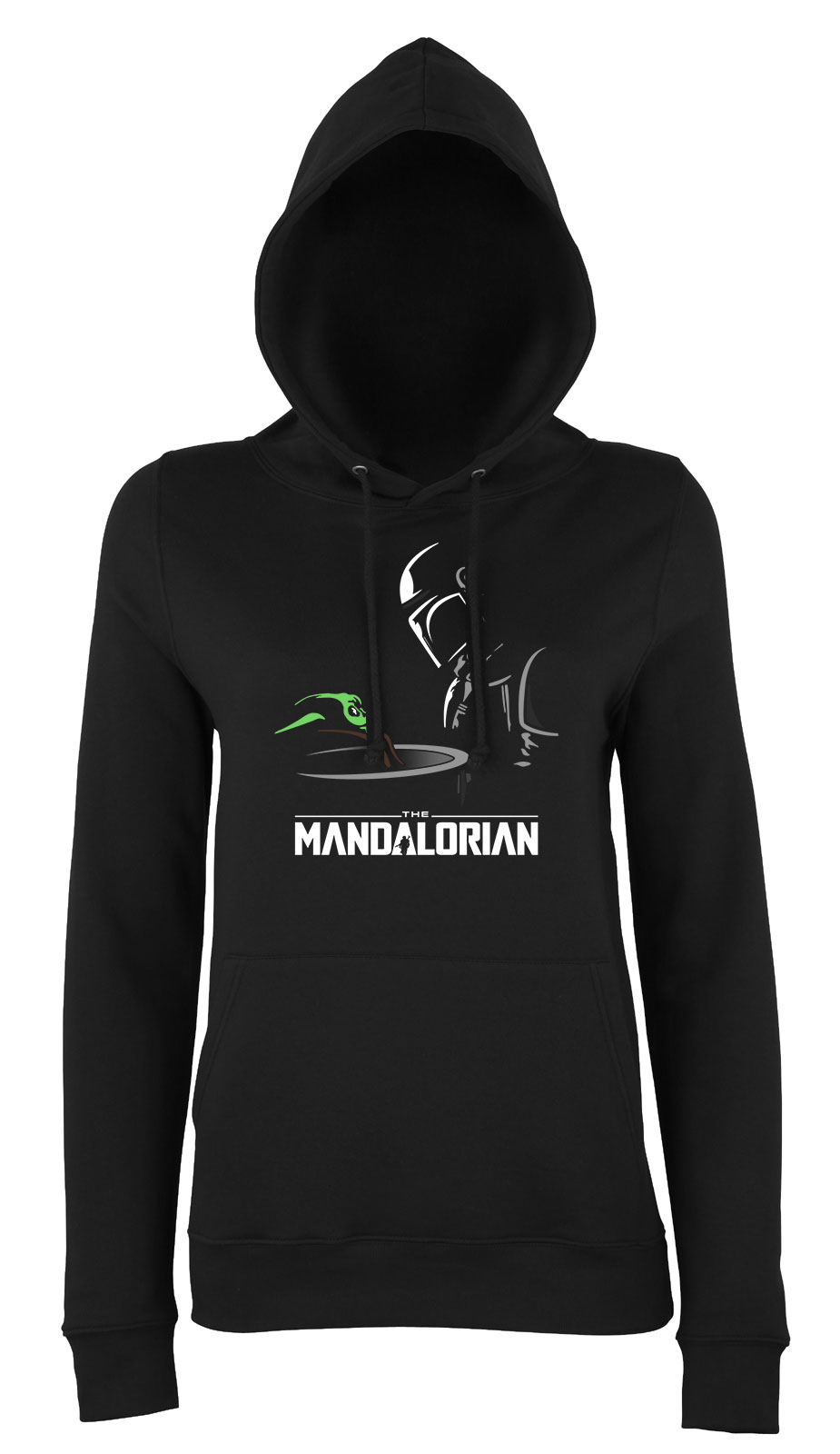 a mandalorian baba yoda baby yoda Fekete Női Kapucnis Pulóver