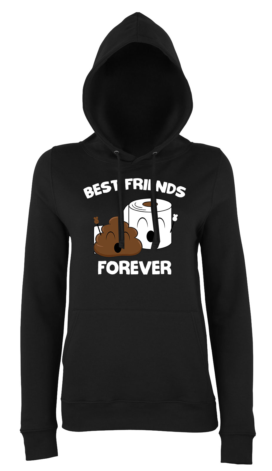 bff best friends kaki kaka wc papír Fekete Női Kapucnis Pulóver