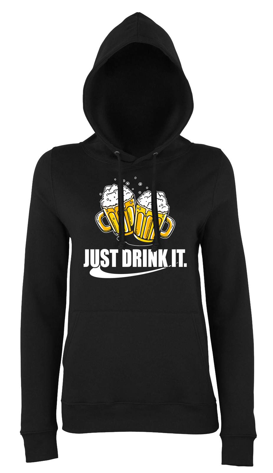 just drink it sör alkohol Fekete Női Kapucnis Pulóver