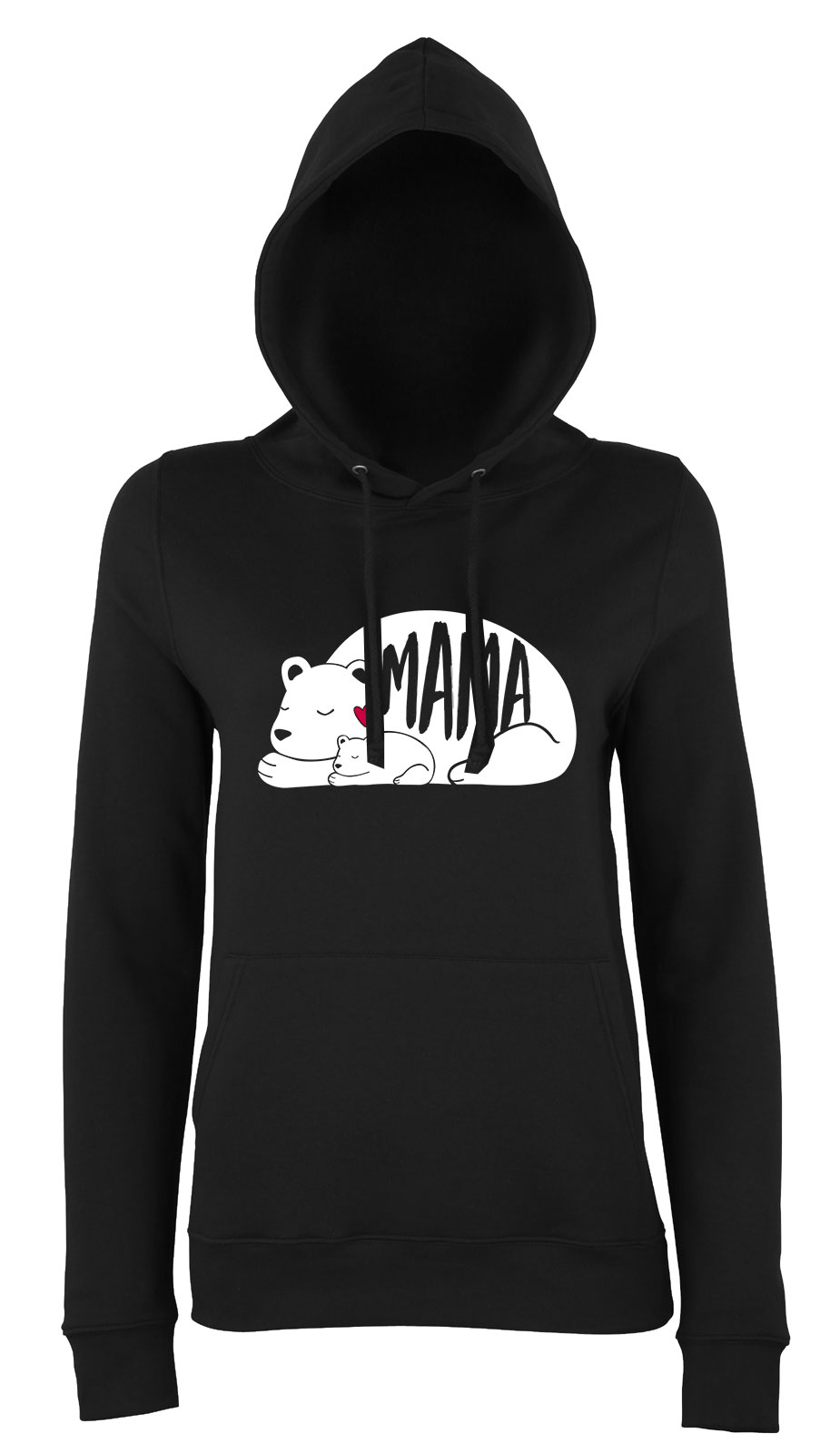 anyák napja mama anya mama bear medve Fekete Női Kapucnis Pulóver