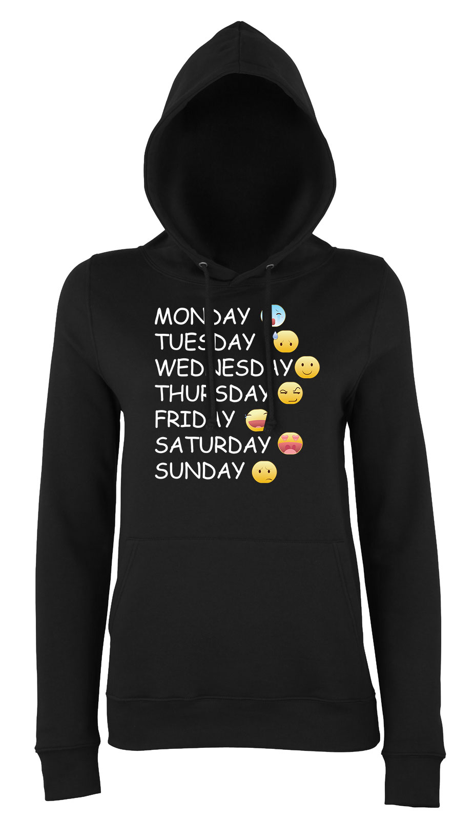 napi emojik emoji Fekete Női Kapucnis Pulóver