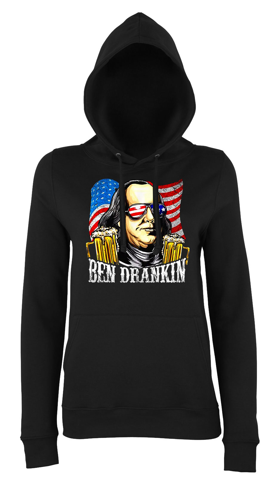 sör alkohol benjamin franklin humor Fekete Női Kapucnis Pulóver