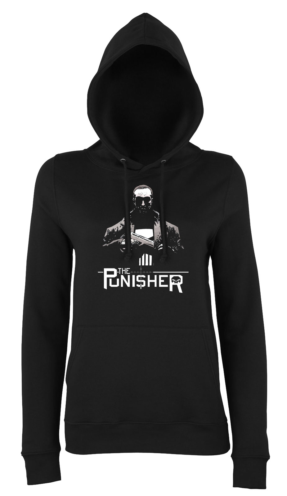 The Punisher A Megtorló Fekete Női Kapucnis Pulóver