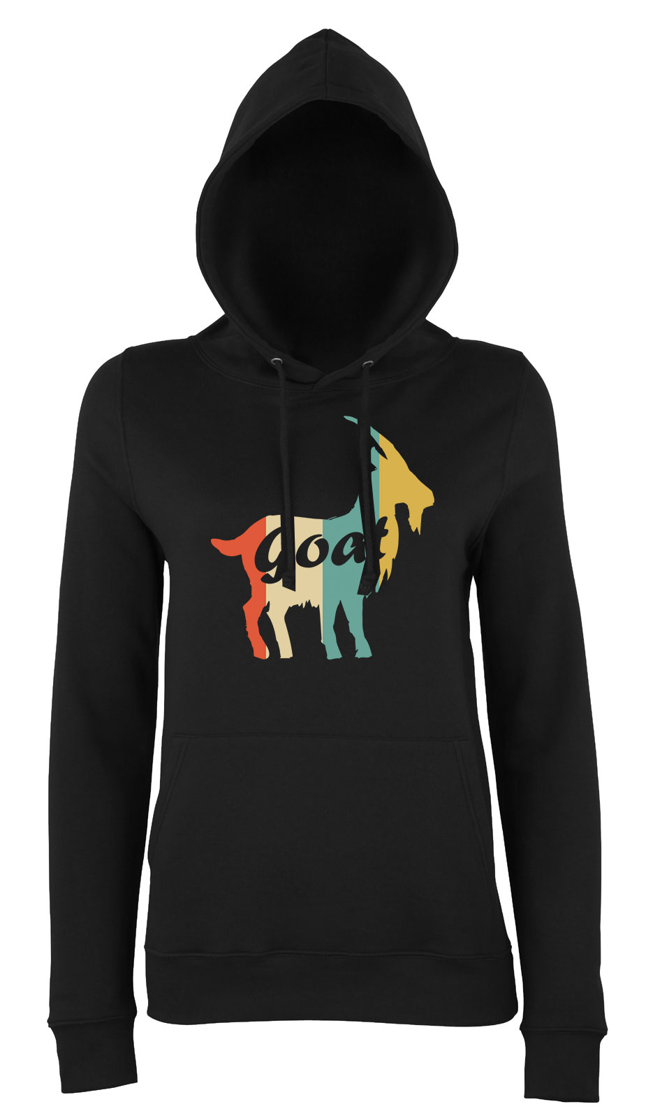 goat kecske Fekete Női Kapucnis Pulóver