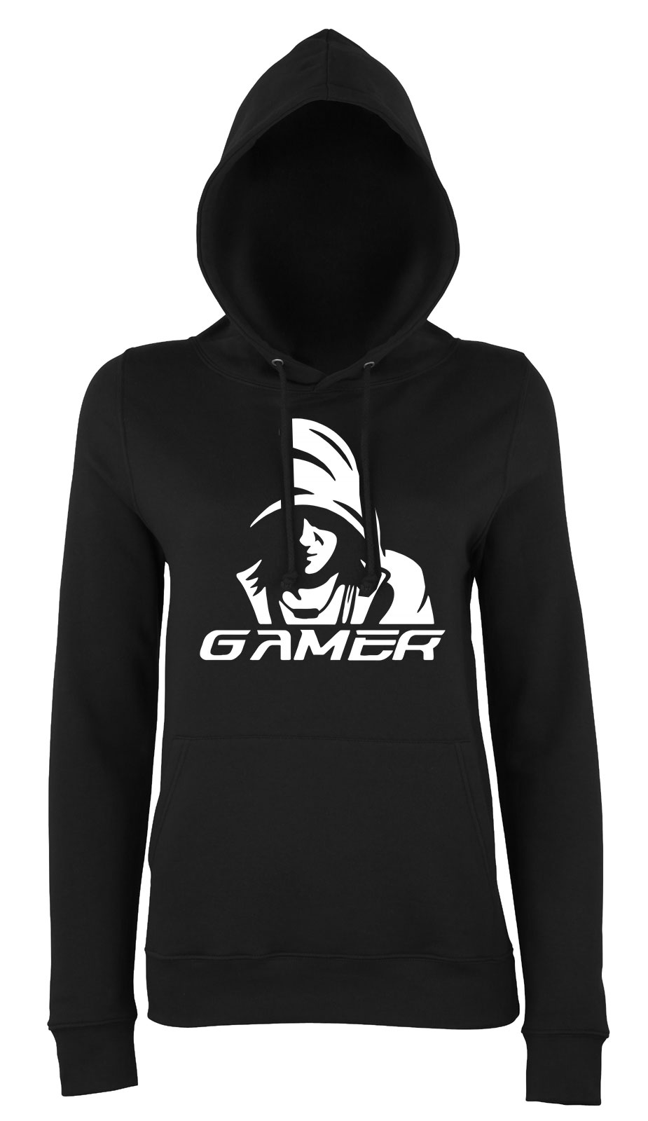 gamer Fekete Női Kapucnis Pulóver