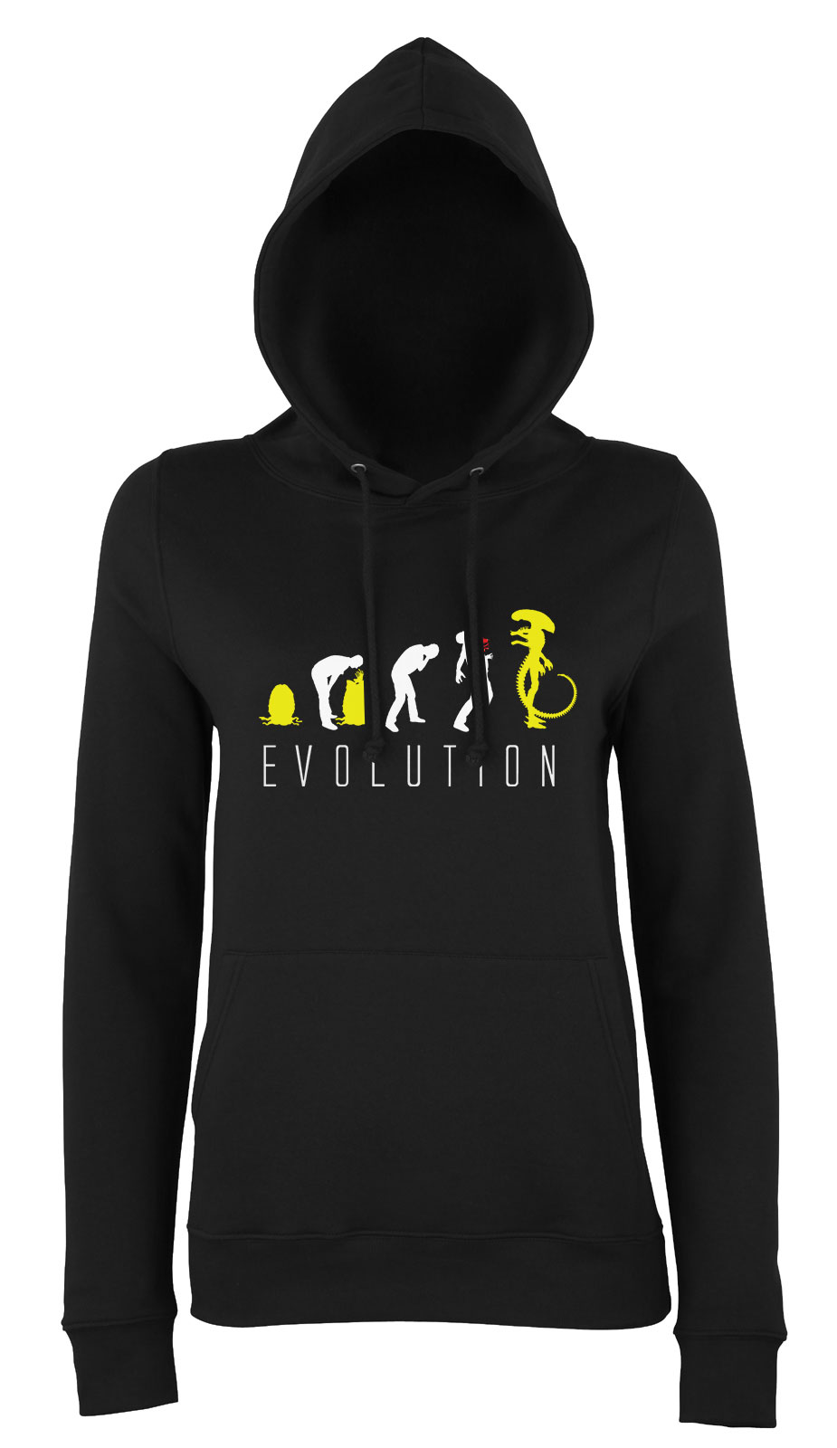 alien humor evolúció Fekete Női Kapucnis Pulóver