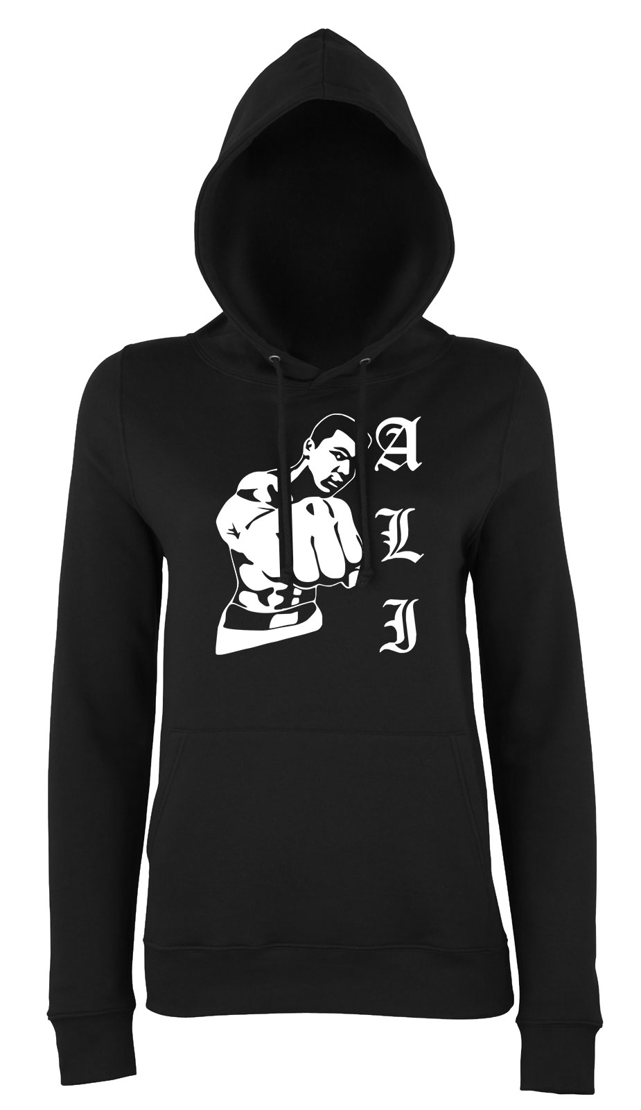 muhamad ali Fekete Női Kapucnis Pulóver