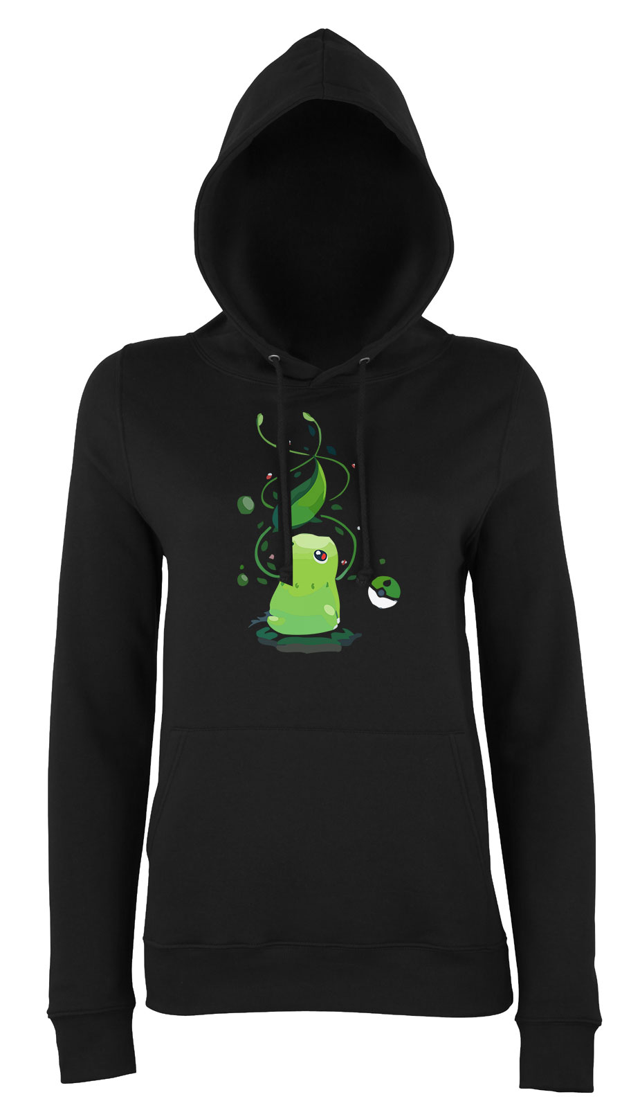 chikorita Fekete Női Kapucnis Pulóver