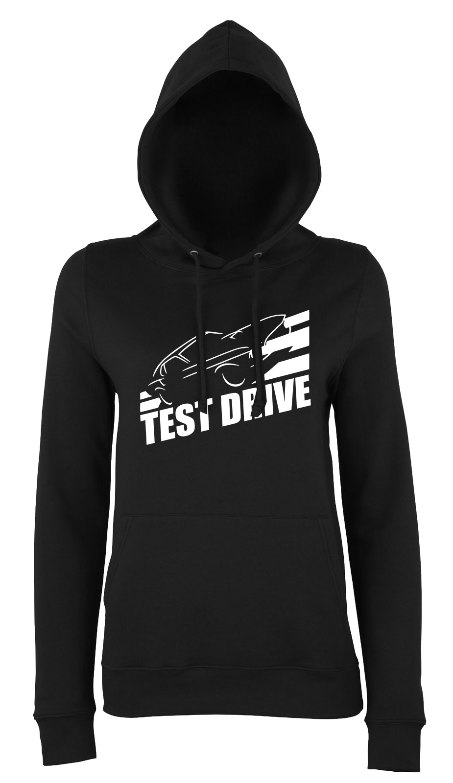 test drive autós autó kocsi Fekete Női Kapucnis Pulóver