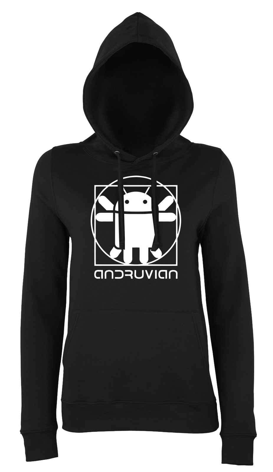android Vitruviu Fekete Női Kapucnis Pulóver
