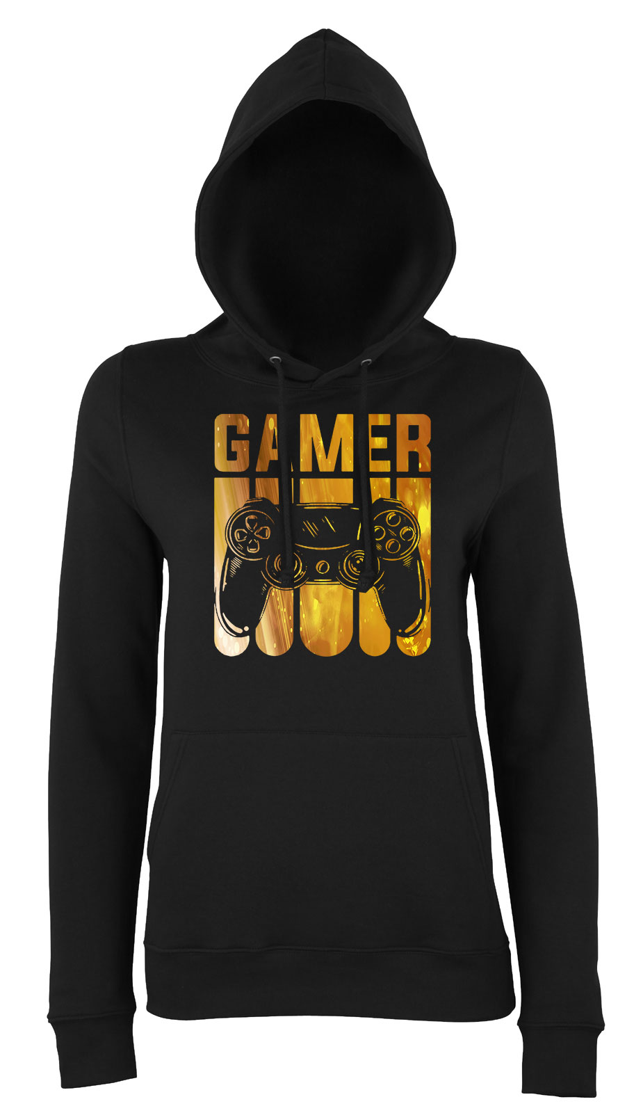 gamer joystick Fekete Női Kapucnis Pulóver