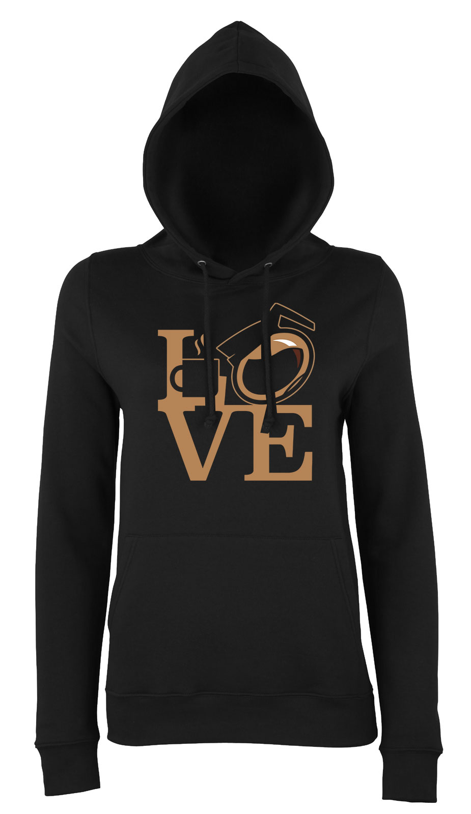 coffee love kávé  Fekete Női Kapucnis Pulóver