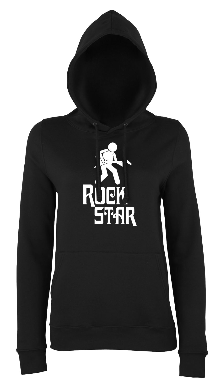 gitár gitáros rock star Fekete Női Kapucnis Pulóver