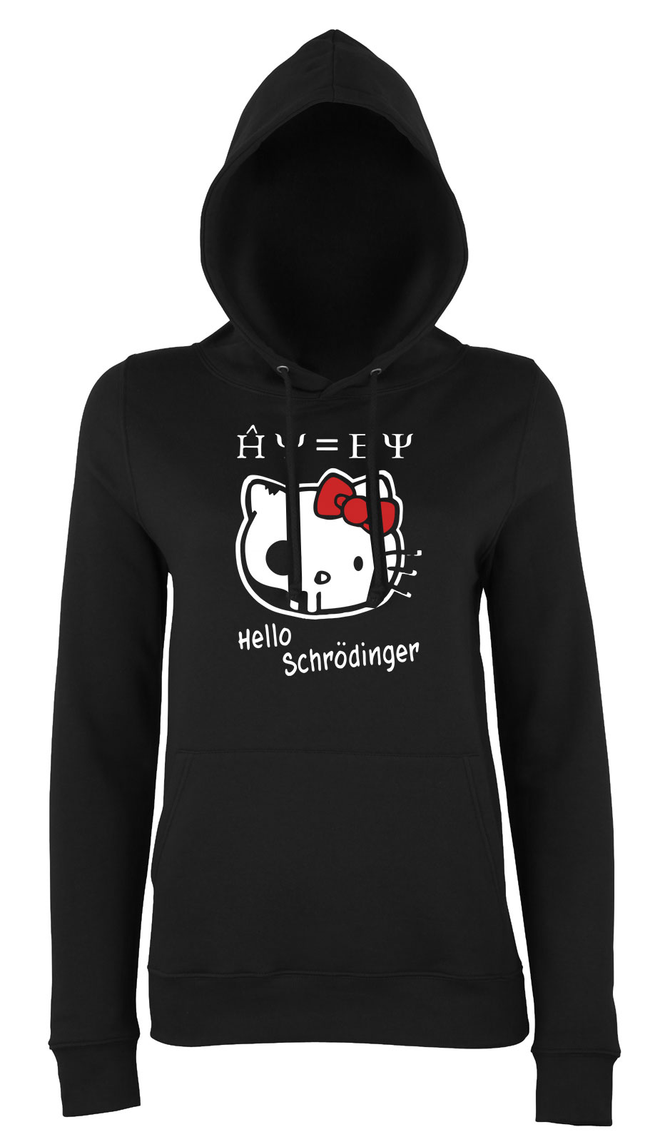 hello schrödinger macskája Fekete Női Kapucnis Pulóver
