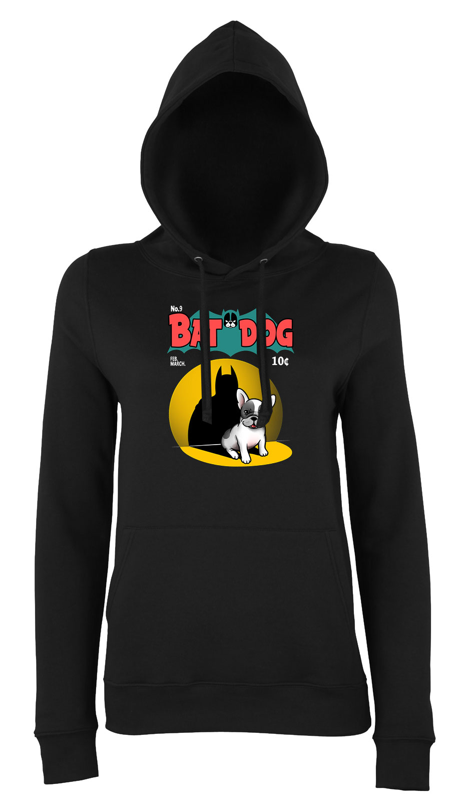 batman kutya bat dog Fekete Női Kapucnis Pulóver
