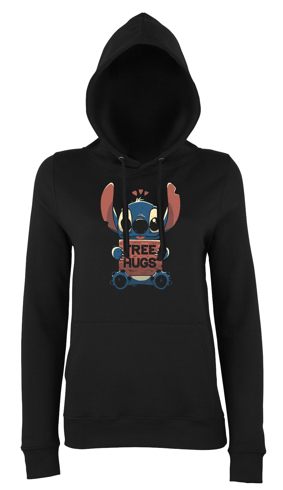 stitch Fekete Női Kapucnis Pulóver